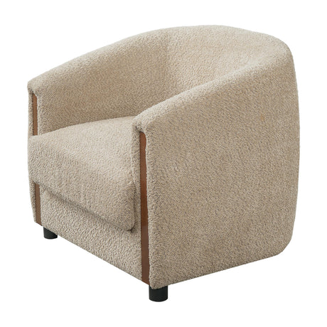 Modern Curved Barrel Teddy Fleece Accent Chair | OROA