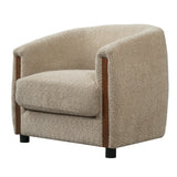 Modern Curved Barrel Teddy Fleece Accent Chair | OROA