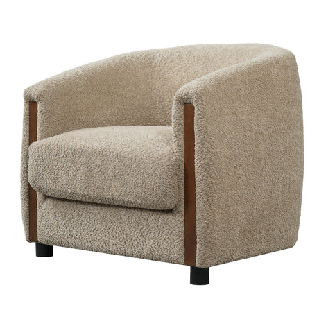 Modern Curved Barrel Teddy Fleece Accent Chair | OROA