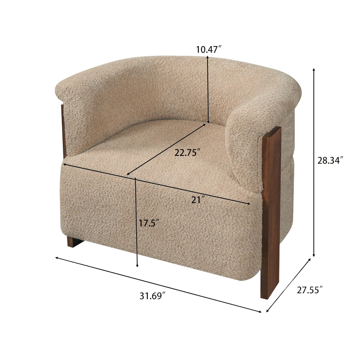 Upholstered Barrel Armchair | OROA