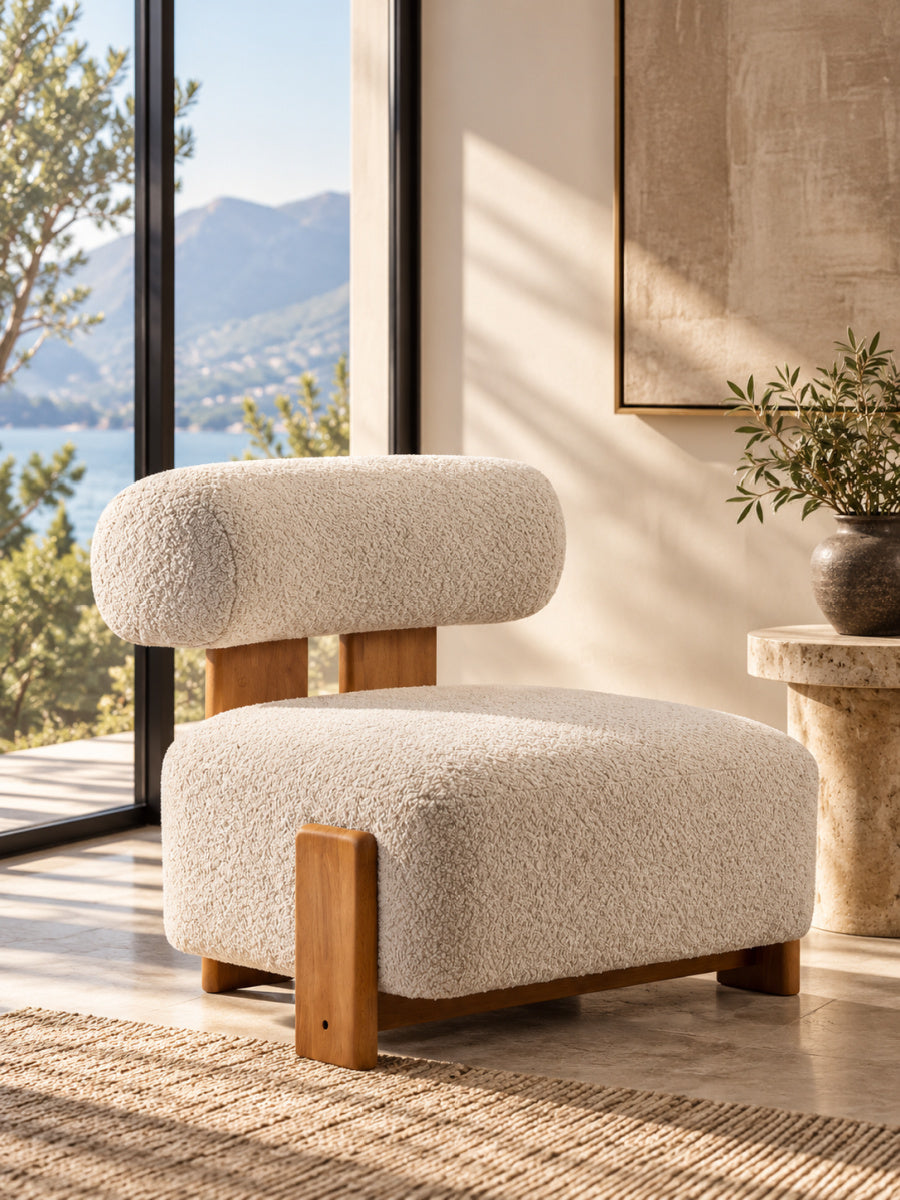Modern European furniture - Modern Boucle Lounge Chair - www.oroa.com