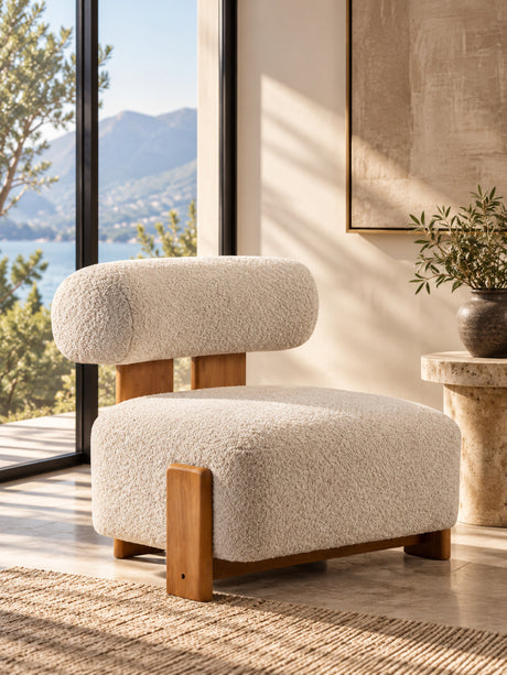 Modern European furniture - Modern Boucle Lounge Chair - www.oroa.com