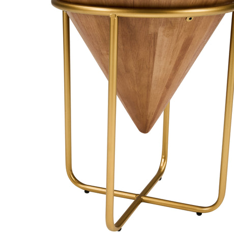 Minimalist Cone-Shaped Round Accent Table | OROA