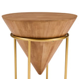 Minimalist Cone-Shaped Round Accent Table | OROA