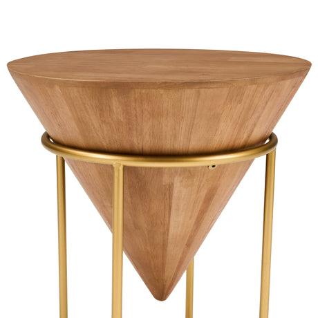 Minimalist Cone-Shaped Round Accent Table | OROA