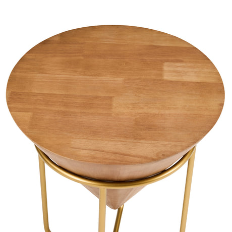 Minimalist Cone-Shaped Round Accent Table | OROA