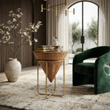 Minimalist Cone-Shaped Round Accent Table | OROA