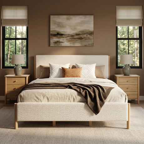 Modern White Upholstered King Bed | OROA