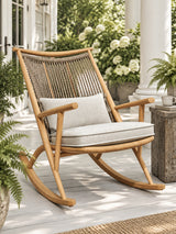 Modern European furniture - Rattan Backrest Outdoor Rocking Chair - www.oroa.com
