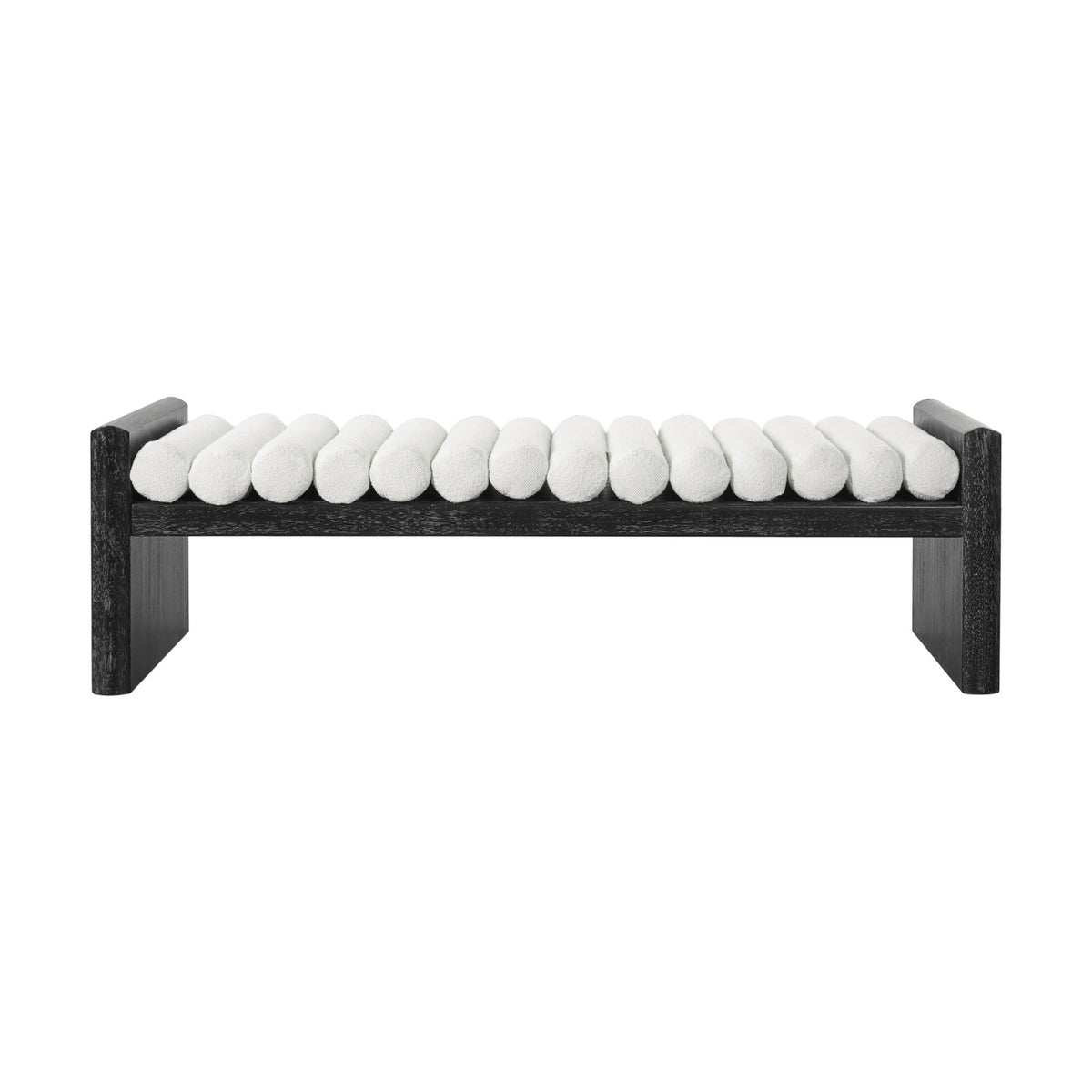 Modern Chenille Upholstered Bench by OROA