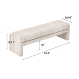 Striped Upholstered Ottoman Bench by OROA