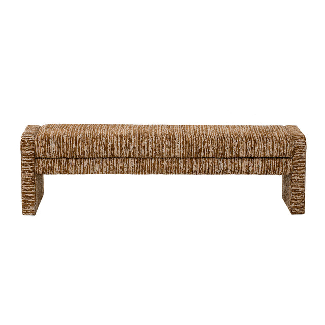 Modern European furniture - Rustic Brown Striped Upholstered Bench  - www.oroa.com