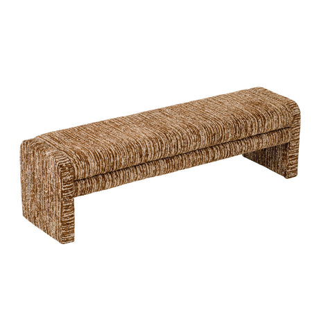 Modern European furniture - Rustic Brown Striped Upholstered Bench  - www.oroa.com
