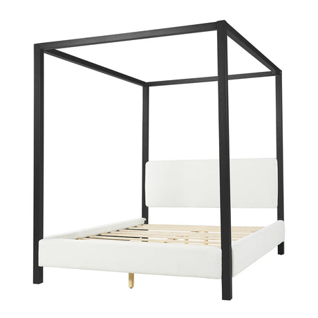 Black Metal Canopy Queen Bed - OROA - view 3