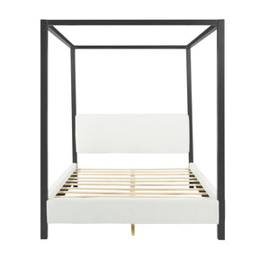 Black Metal Canopy Queen Bed - OROA - view 1