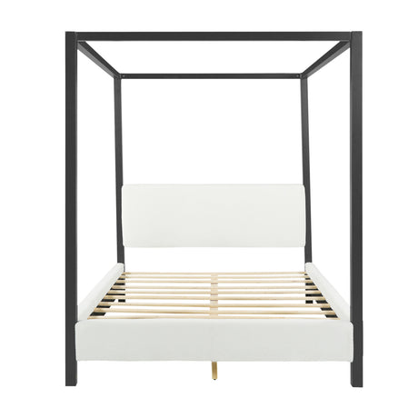 Black Metal Canopy Queen Bed - OROA - view 1