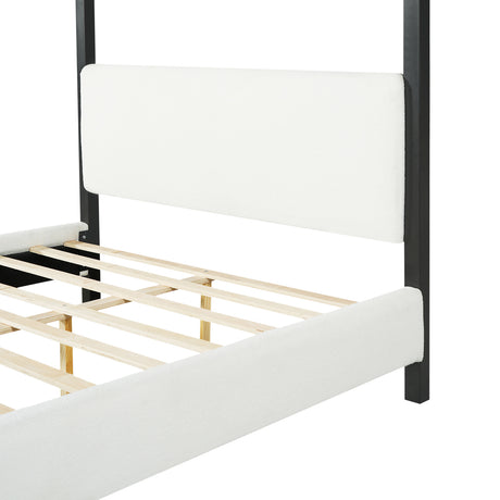 Black Metal Canopy Queen Bed - OROA - view 6