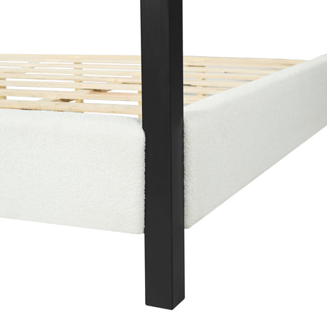 Black Metal Canopy Queen Bed - OROA - view 8