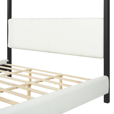 Black Metal Canopy Queen Bed - OROA - view 7