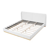 White Bouclé Winged King Bed | OROA