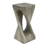 Modern Gray Twist Shape Indoor/Outdoor Side Table | OROA