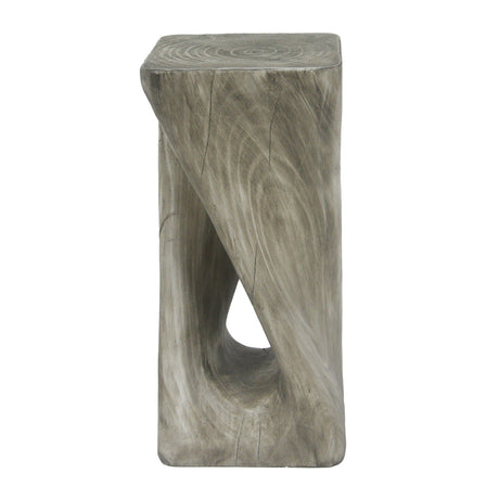 Modern Gray Twist Shape Indoor/Outdoor Side Table | OROA
