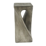 Modern Gray Twist Shape Indoor/Outdoor Side Table | OROA