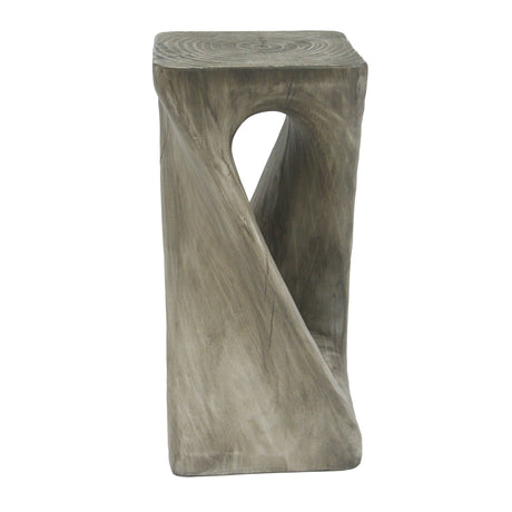 Modern Gray Twist Shape Indoor/Outdoor Side Table | OROA