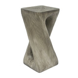 Modern Gray Twist Shape Indoor/Outdoor Side Table | OROA