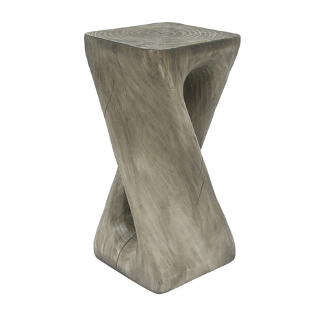 Modern Gray Twist Shape Indoor/Outdoor Side Table | OROA