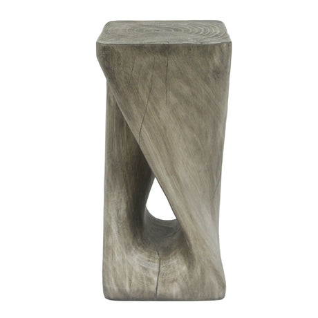 Modern Gray Twist Shape Indoor/Outdoor Side Table | OROA