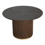 Walnut Round Pedestal Dining Table | OROA