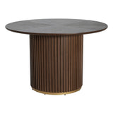 Walnut Round Pedestal Dining Table | OROA