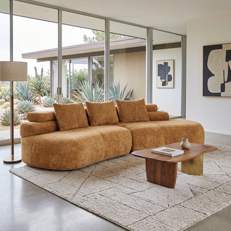 Yellow Curved Sectional Sofa | OROA