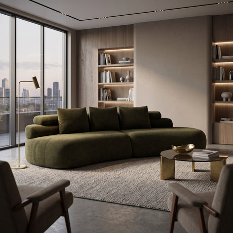 Olive Green Curved Sectional Sofa | OROA