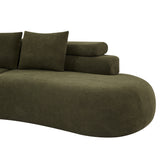 Olive Green Curved Sectional Sofa | OROA
