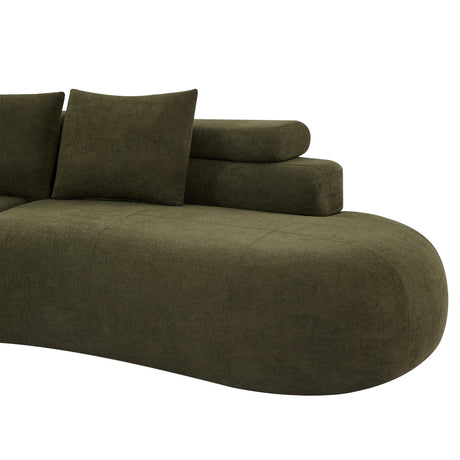 Olive Green Curved Sectional Sofa | OROA