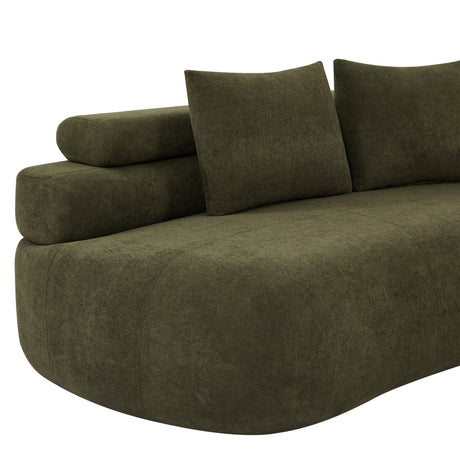 Olive Green Curved Sectional Sofa | OROA