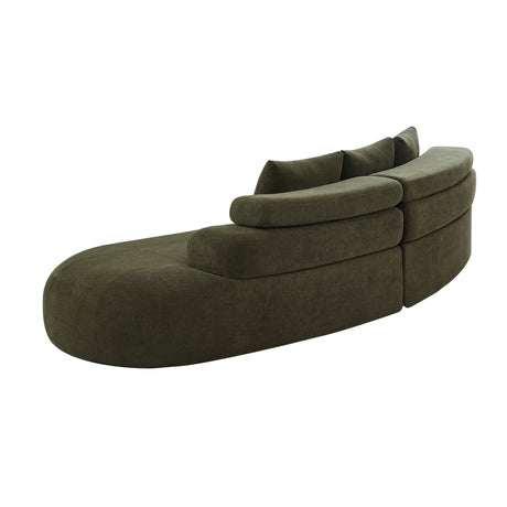 Olive Green Curved Sectional Sofa | OROA