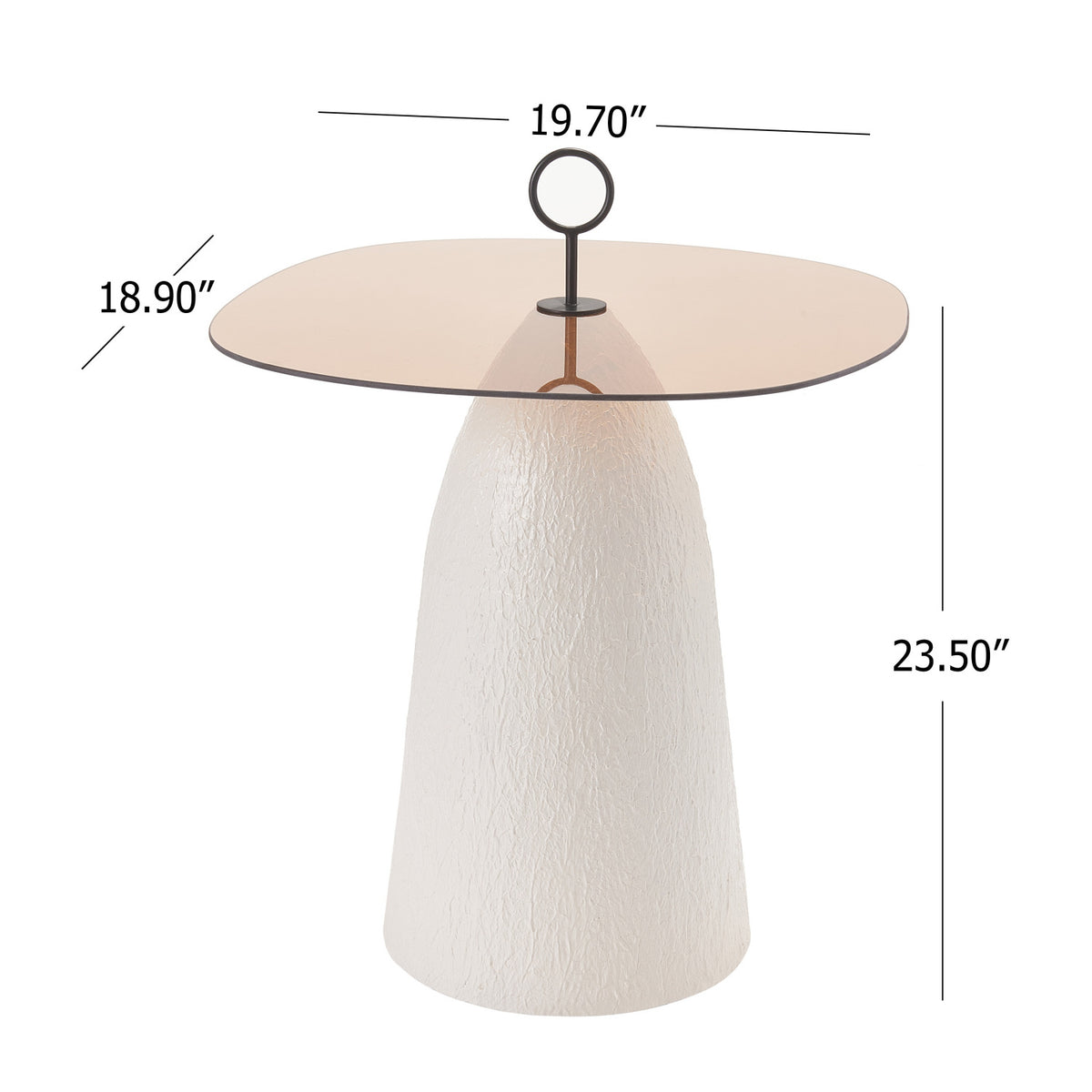 Brown Glass Top Side Table | OROA