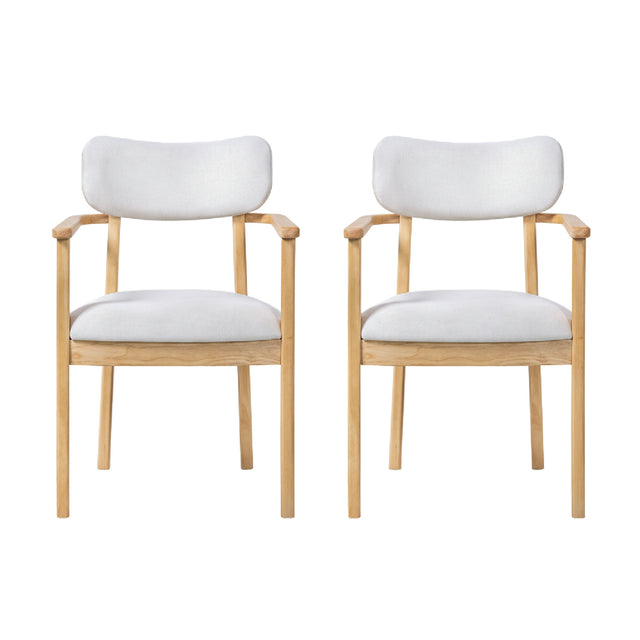 Modern European furniture - White Upholstered Dining Chairs (2) - www.oroa.com