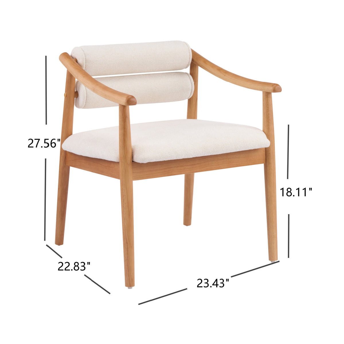 Modern European furniture - Natural Solid Wood Dining Chairs (2) - www.oroa.com
