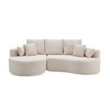 Fabric Curved Cloud Sectional Sofa with Chaise | OROA