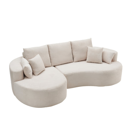 Fabric Curved Cloud Sectional Sofa with Chaise | OROA