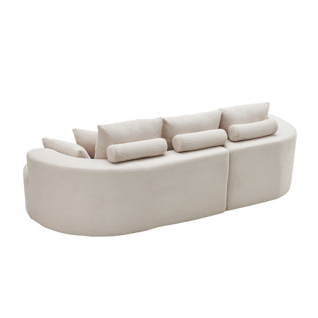 Fabric Curved Cloud Sectional Sofa with Chaise | OROA