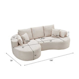 Fabric Curved Cloud Sectional Sofa with Chaise | OROA