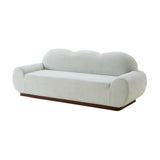 Modern Light Green Curved Boucle 3-Seater Sofa | OROA