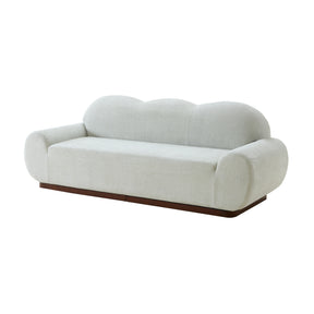 Modern European furniture - Modern Light Green Curved Boucle 3-Seater Sofa  - www.oroa.com