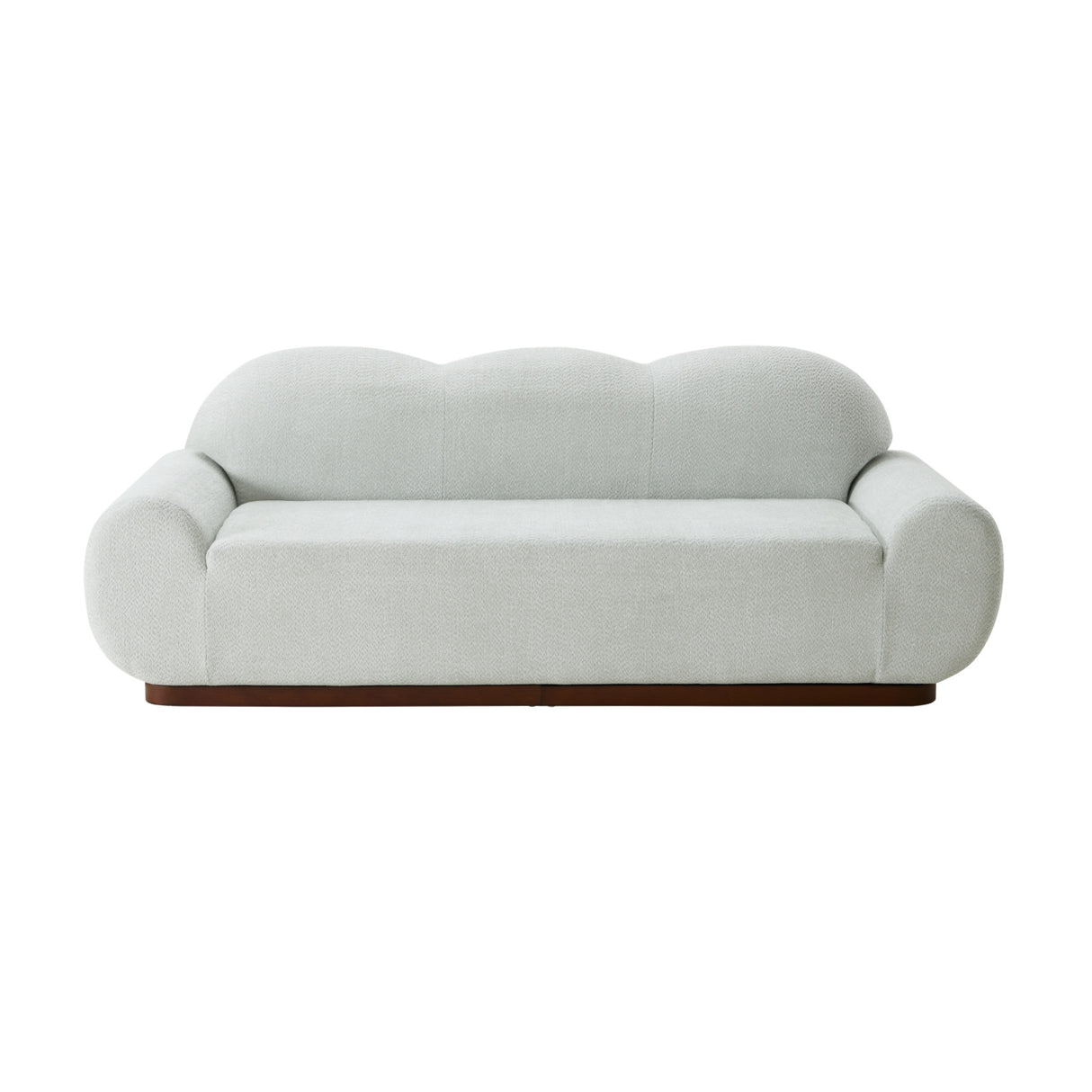 Modern Light Green Curved Boucle 3-Seater Sofa | OROA
