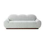 Modern Light Green Curved Boucle 3-Seater Sofa | OROA